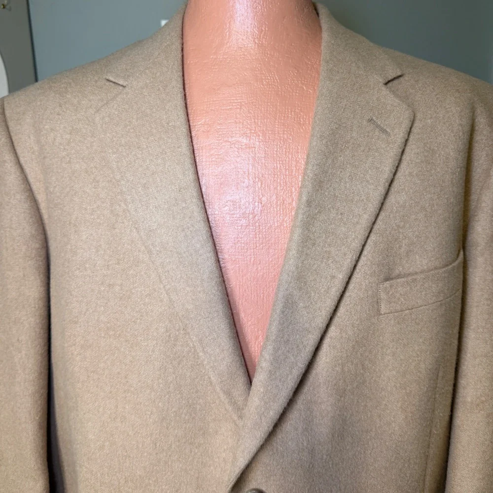 Claiborne Mens 48R Blazer 100% Camel Hair Tan 2-Button Sport Coat Korea